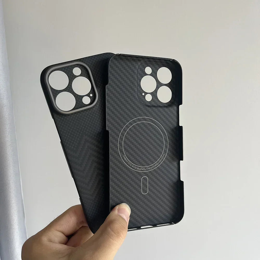 Luxury Hard Carbon Fiber Magsafe IPhone Case
