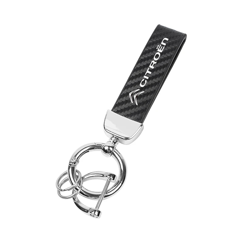 Citroën Leather & Carbon Fiber Keychain