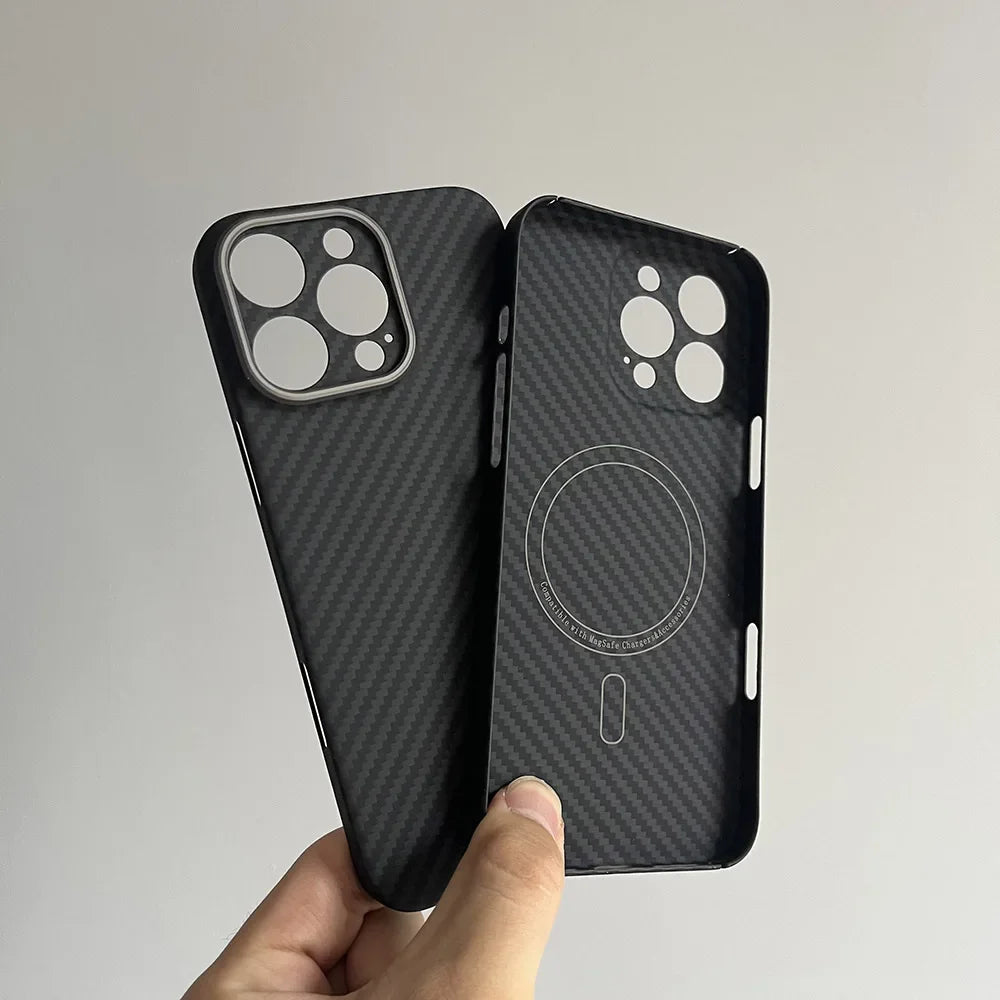 Luxury Hard Carbon Fiber Magsafe IPhone Case