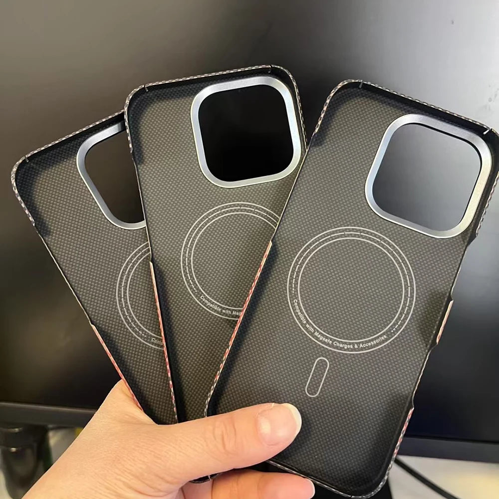 Luxury Hard Carbon Fiber Magsafe IPhone Case