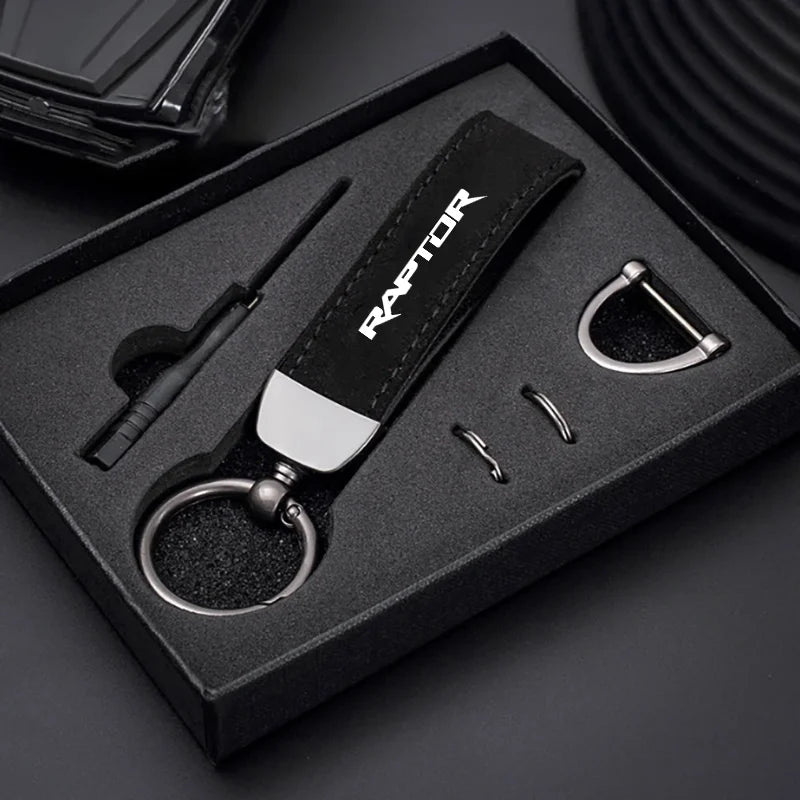 Raptor Leather Keychain
