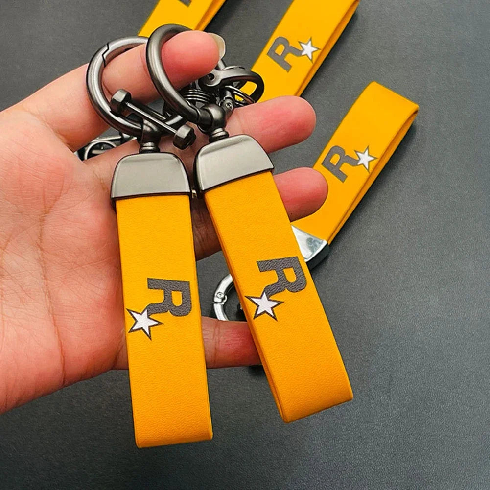 Rockstar Leather Keychain