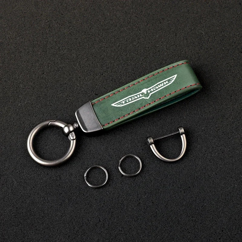 Jeep Trailhawk Leather Keychain