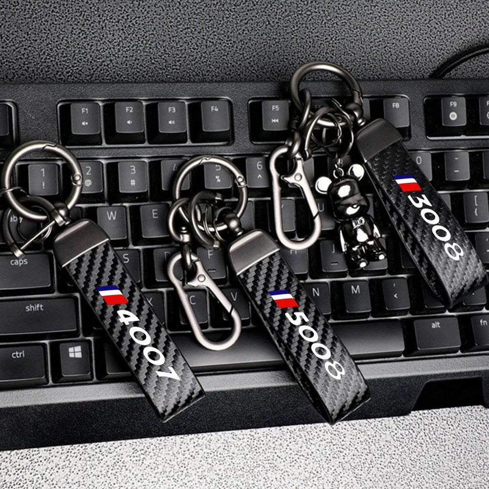 Peugeot Carbon Fiber Keychain