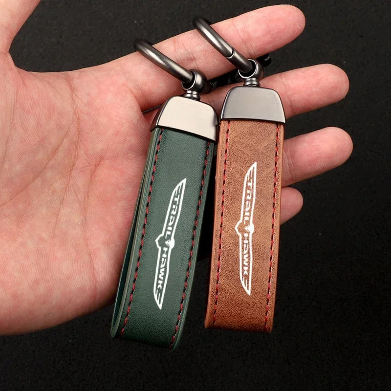 Jeep Trailhawk Leather Keychain