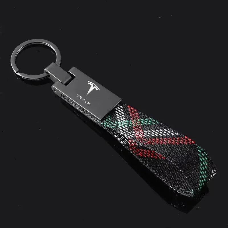 Tesla Oxford Canvas Keychain