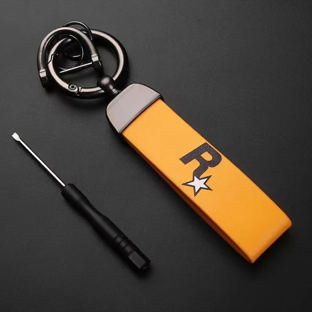 Rockstar Leather Keychain