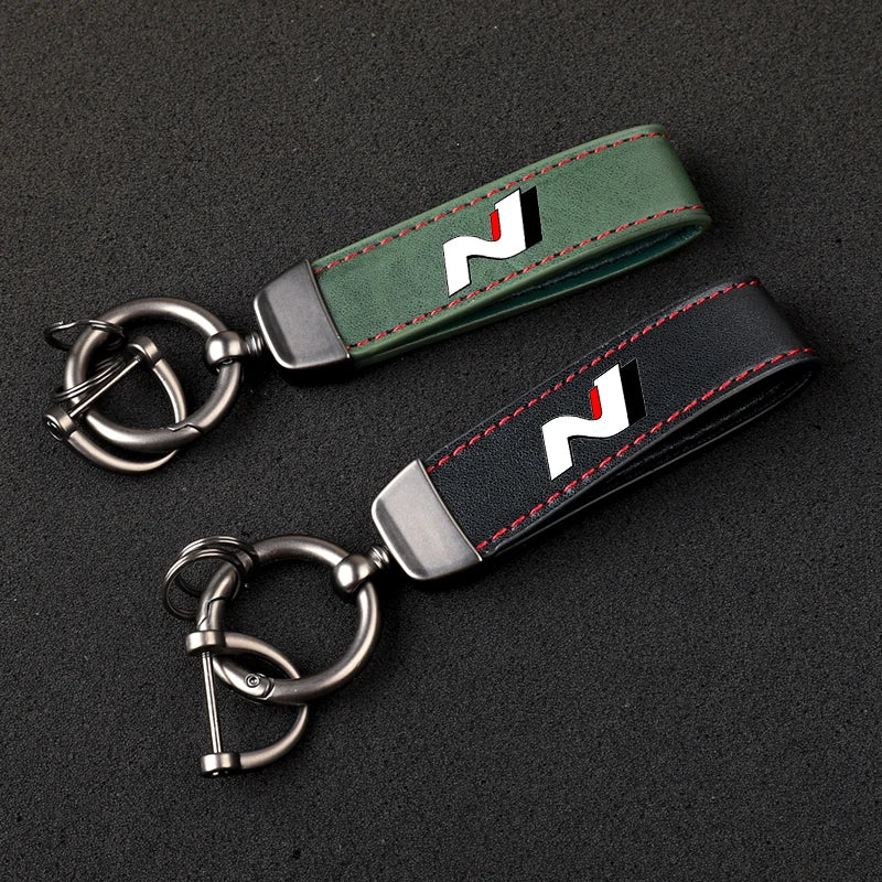 Hyundai N Line Leather Keychain