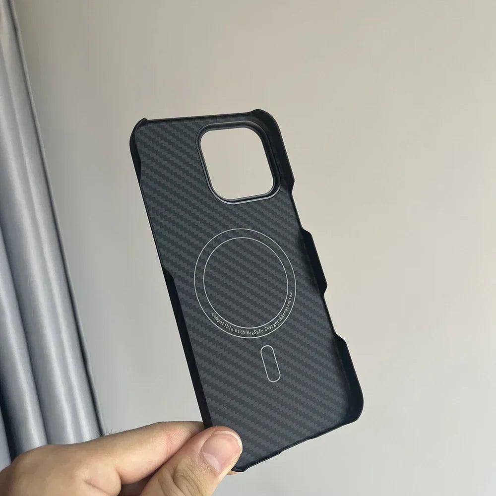 Luxury Hard Carbon Fiber Magsafe IPhone Case