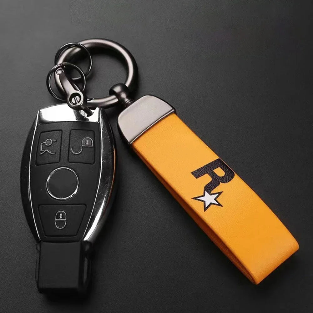 Rockstar Leather Keychain