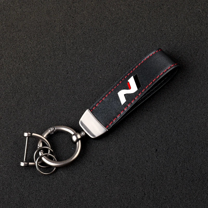 Hyundai N Line Leather Keychain