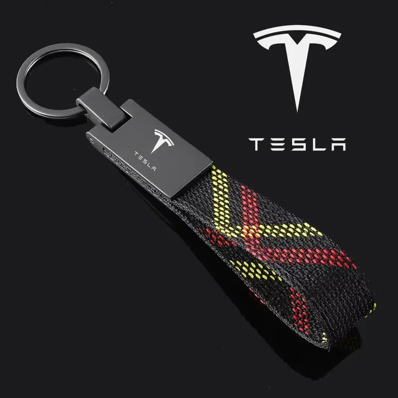 Tesla Oxford Canvas Keychain
