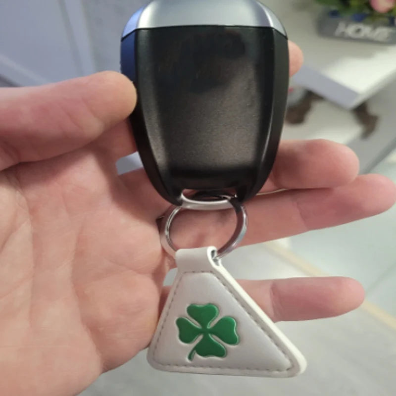 Four-Leaf Leather Keychain