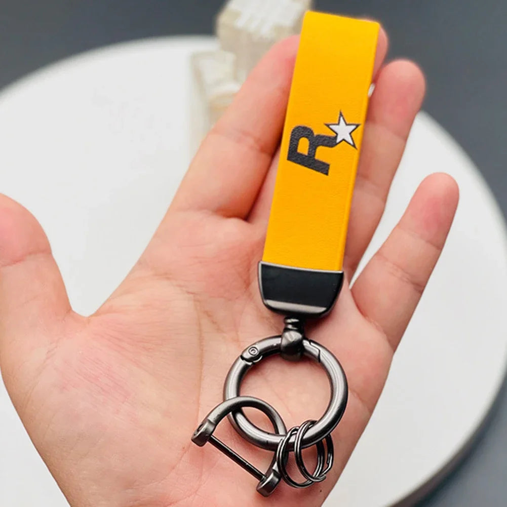 Rockstar Leather Keychain