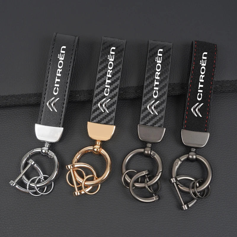 Citroën Leather & Carbon Fiber Keychain