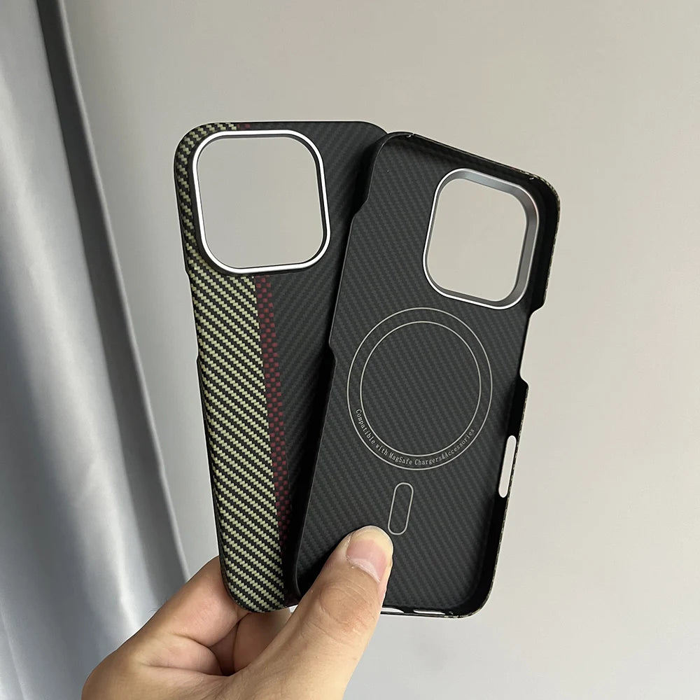 Luxury Hard Carbon Fiber Magsafe IPhone Case