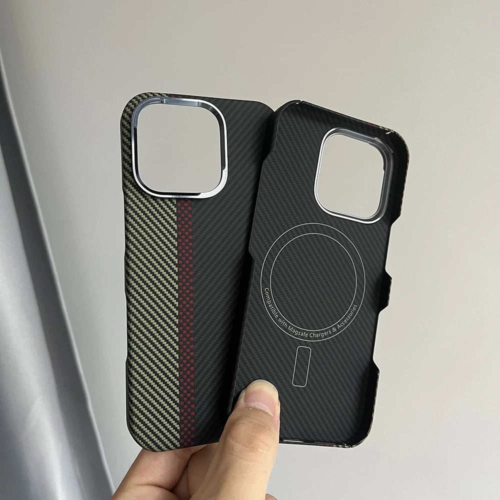 Luxury Hard Carbon Fiber Magsafe IPhone Case