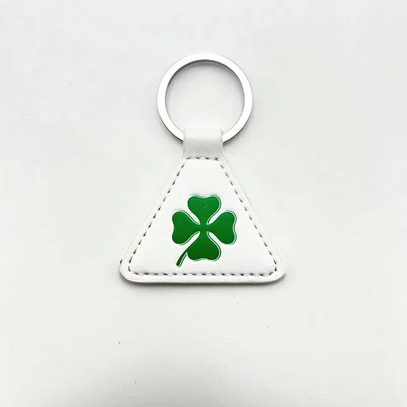 Four-Leaf Leather Keychain