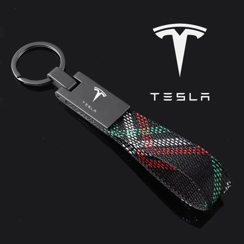 Tesla Oxford Canvas Keychain