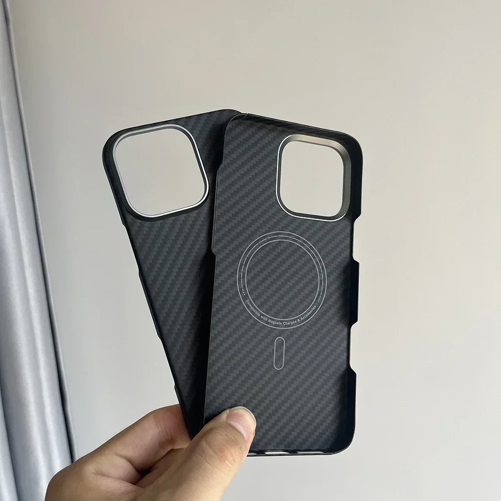 Luxury Hard Carbon Fiber Magsafe IPhone Case