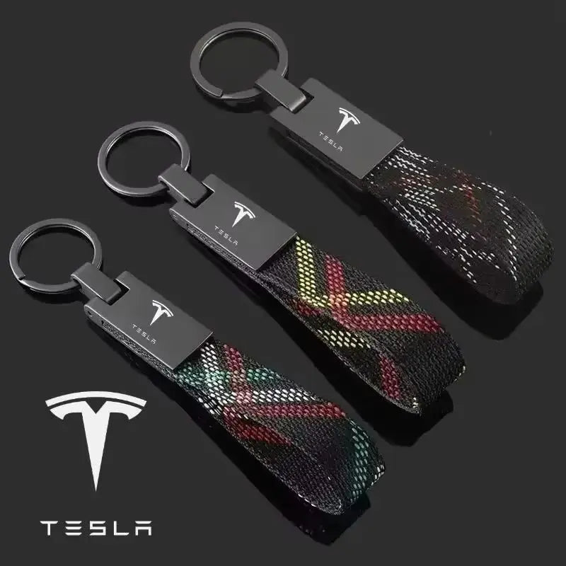 Tesla Oxford Canvas Keychain