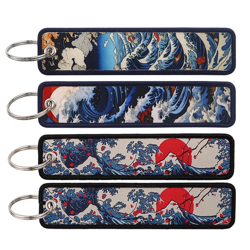 Japanese Waves Keychain