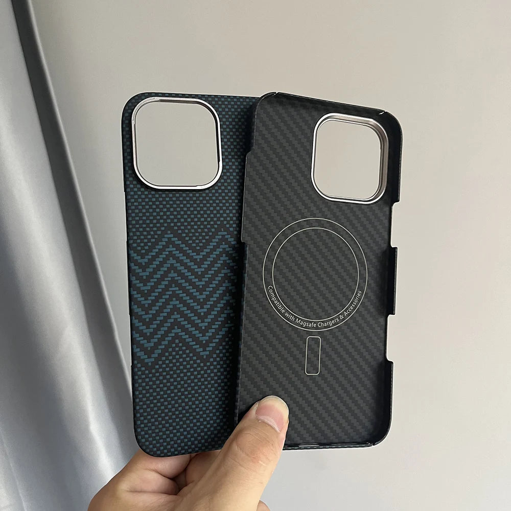 Luxury Hard Carbon Fiber Magsafe IPhone Case