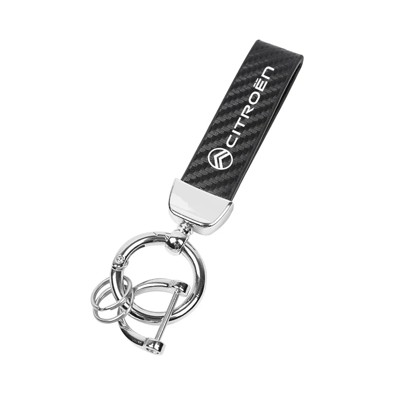 Citroën Leather & Carbon Fiber Keychain