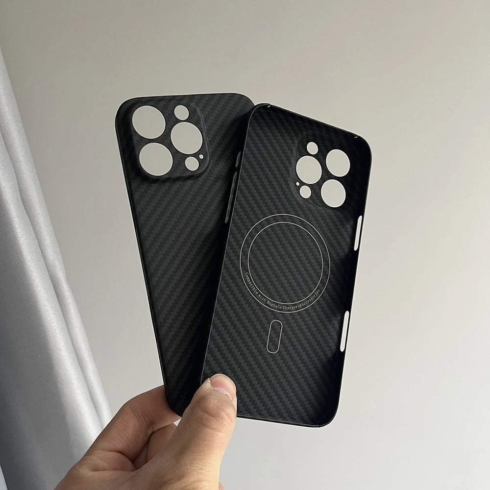 Luxury Hard Carbon Fiber Magsafe IPhone Case