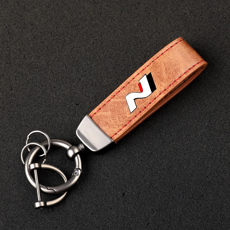 Hyundai N Line Leather Keychain