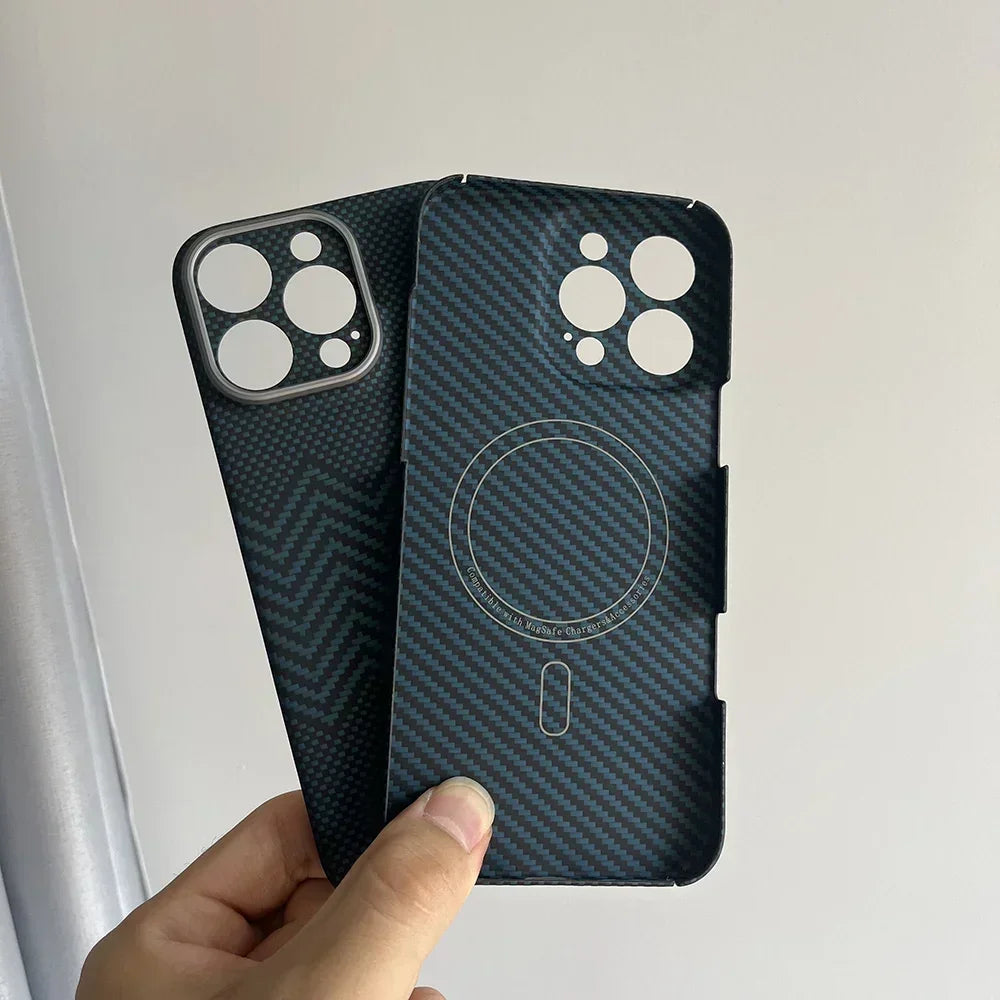 Luxury Hard Carbon Fiber Magsafe IPhone Case