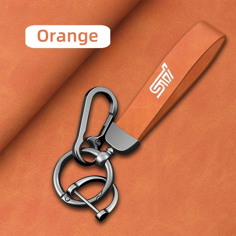 Subaru STI Leather Keychain