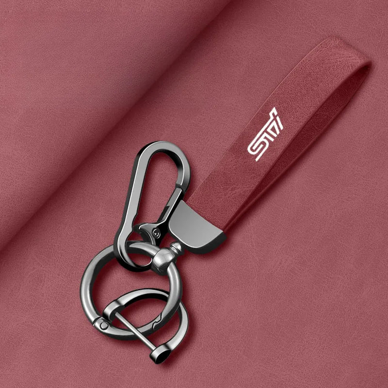 Subaru STI Leather Keychain
