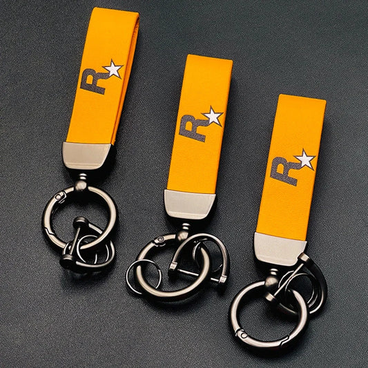 Rockstar Leather Keychain
