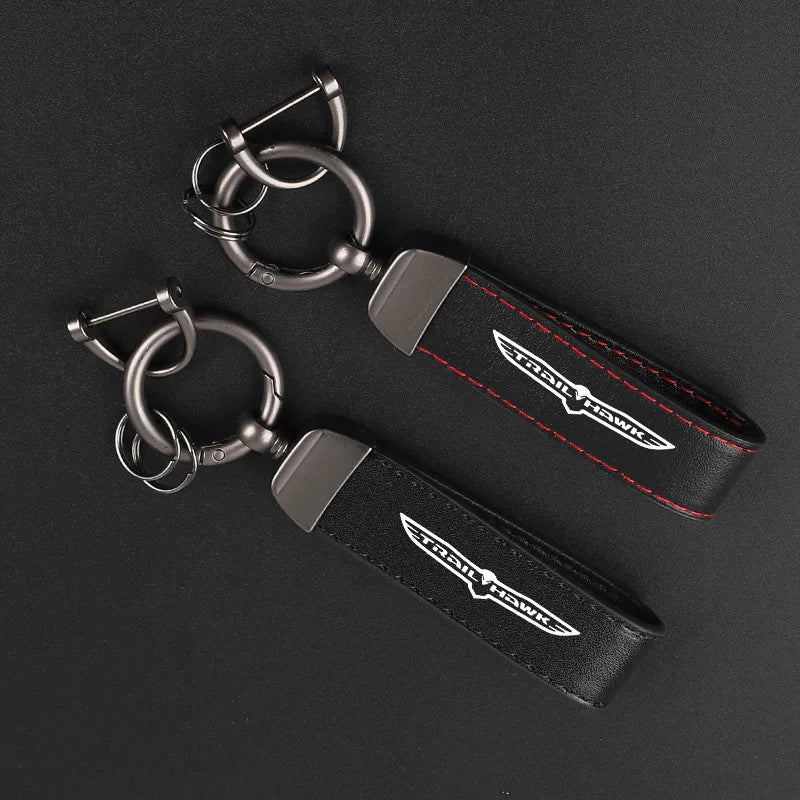 Jeep Trailhawk Leather Keychain