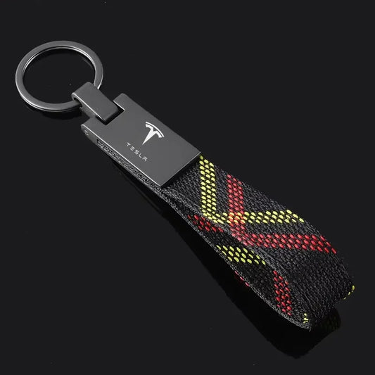 Tesla Oxford Canvas Keychain