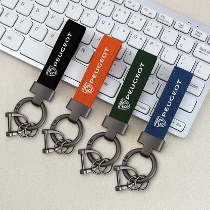 Peugeot Leather Keychain