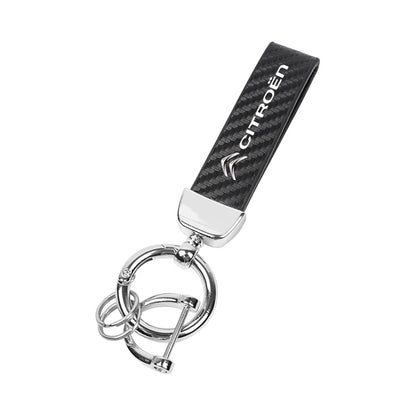 Citroën Leather & Carbon Fiber Keychain
