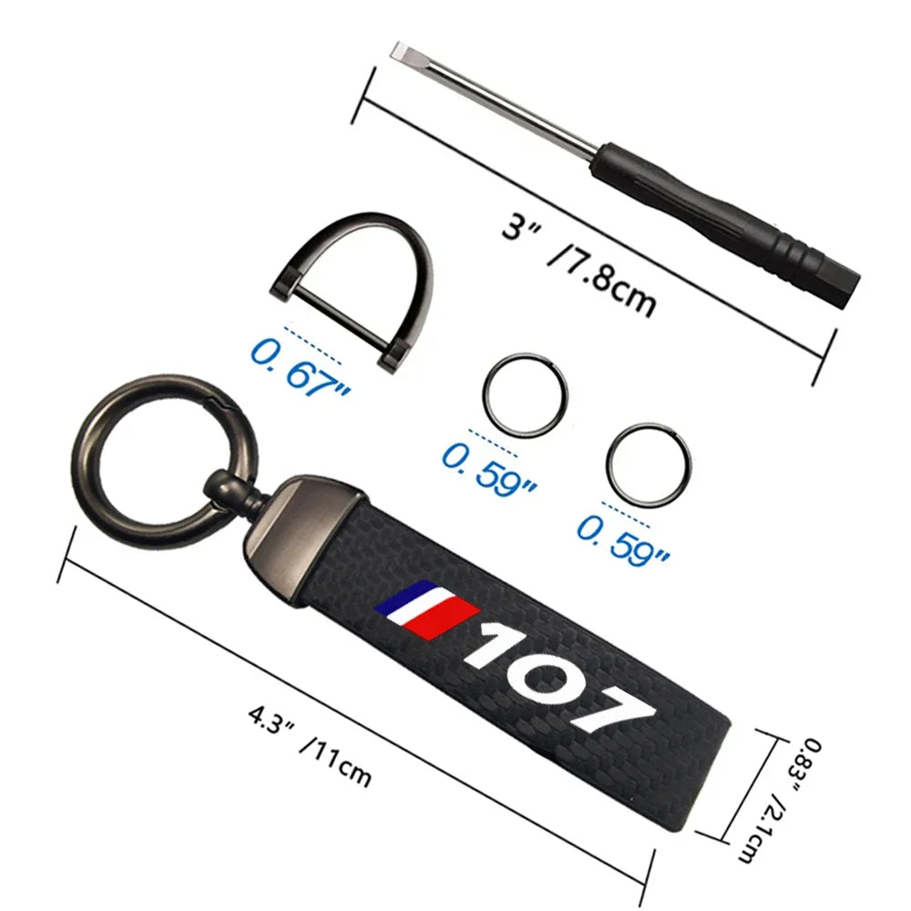 Peugeot Carbon Fiber Keychain