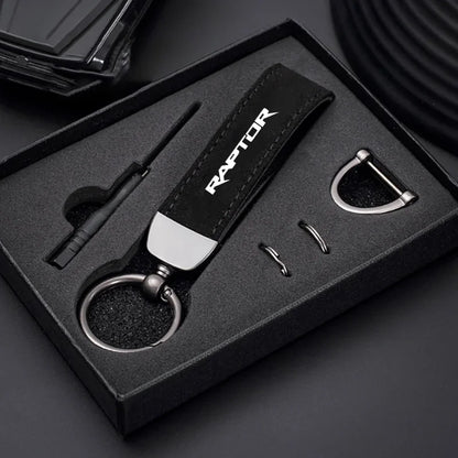 Raptor Leather Keychain