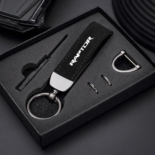 Raptor Leather Keychain