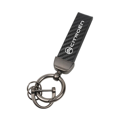 Citroën Leather & Carbon Fiber Keychain