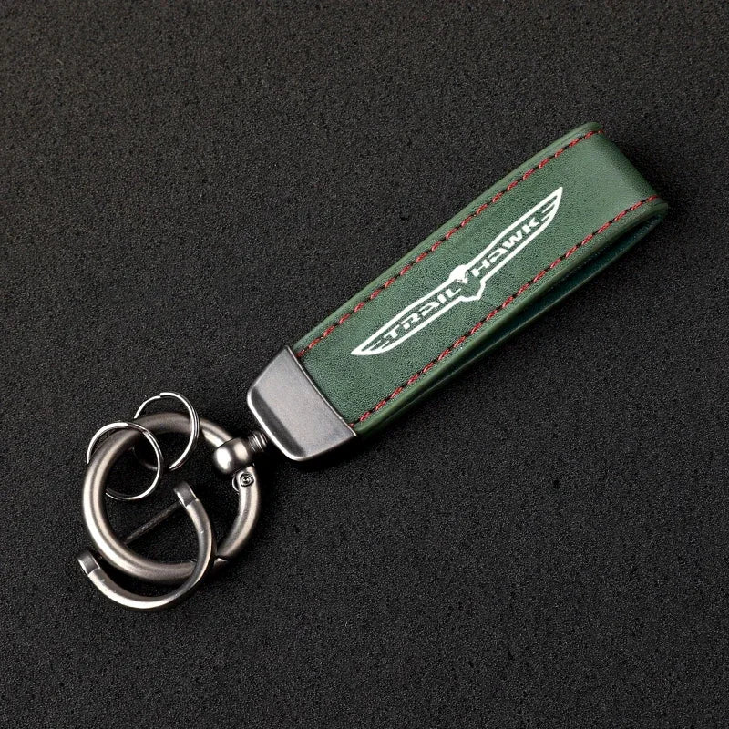Jeep Trailhawk Leather Keychain