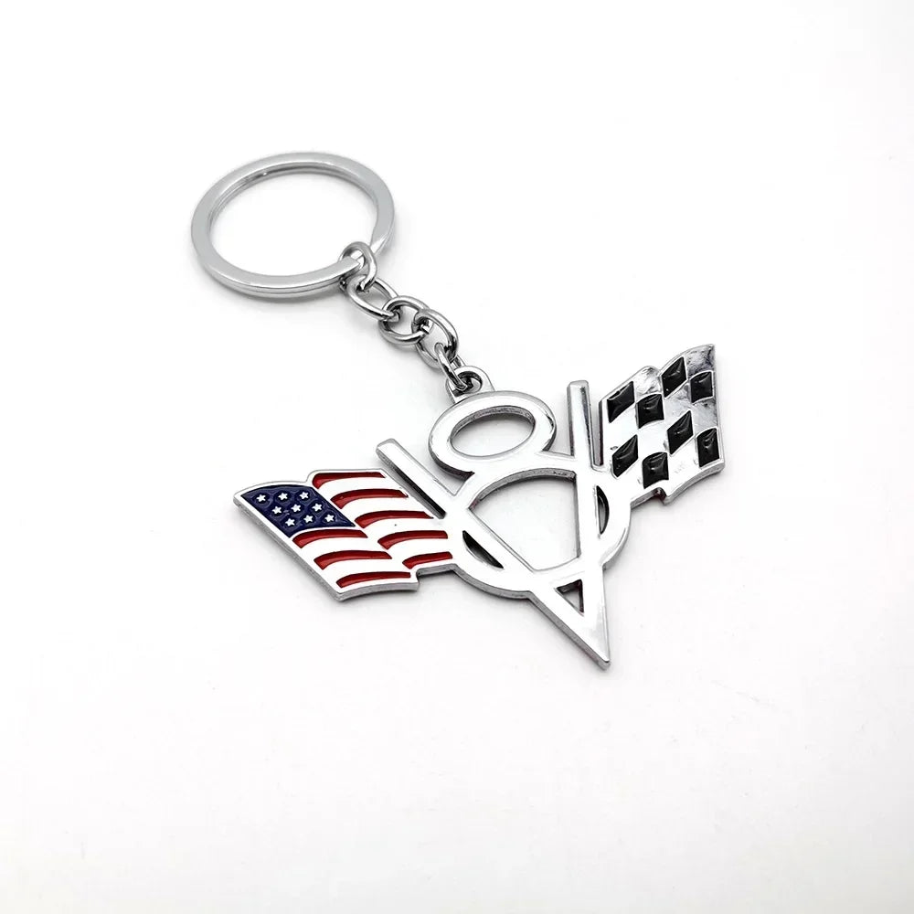 V8 Metal Keychain