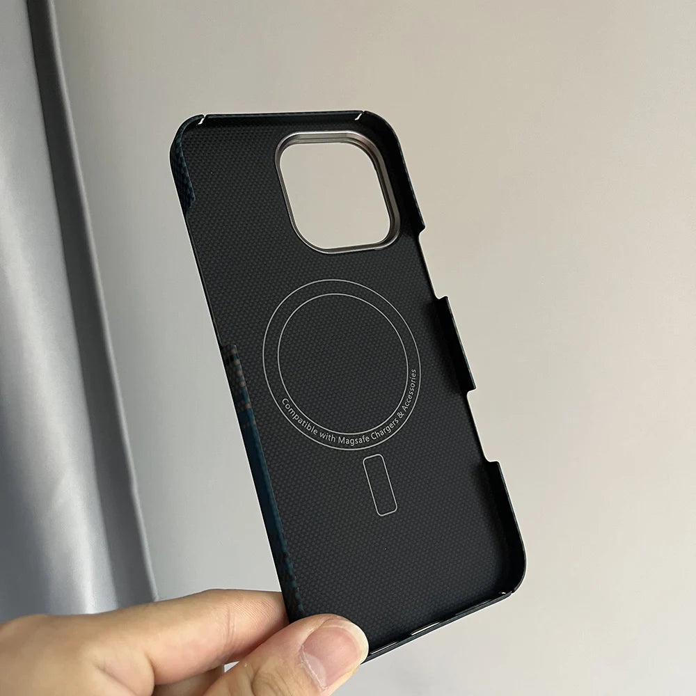 Luxury Hard Carbon Fiber Magsafe IPhone Case