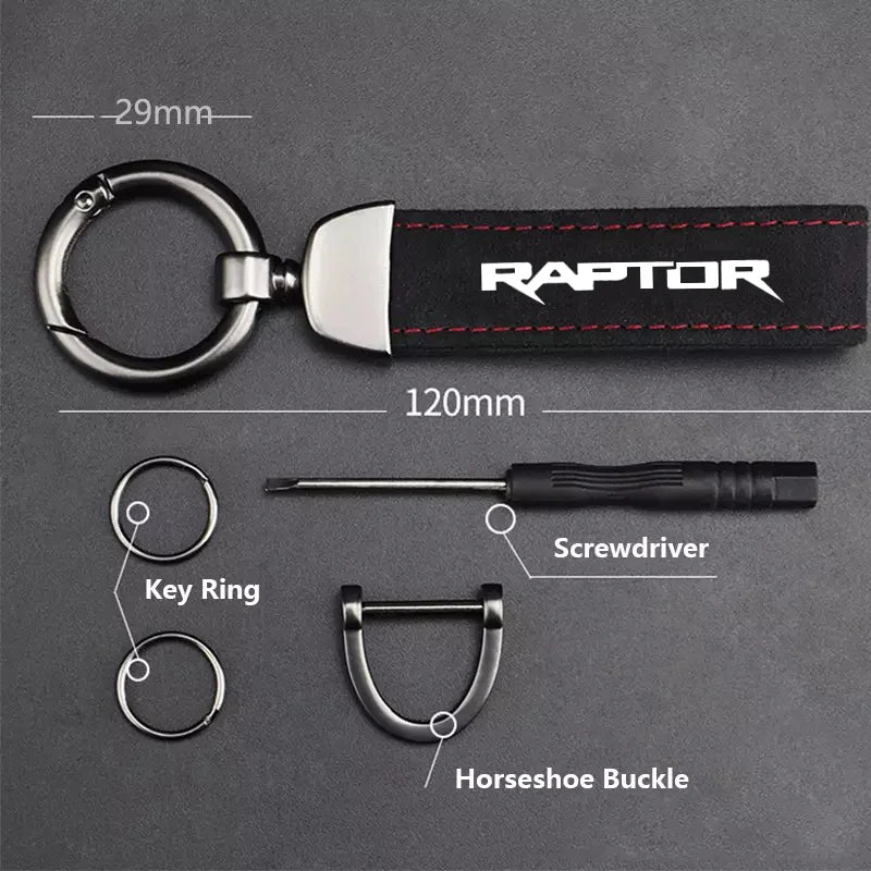 Raptor Leather Keychain