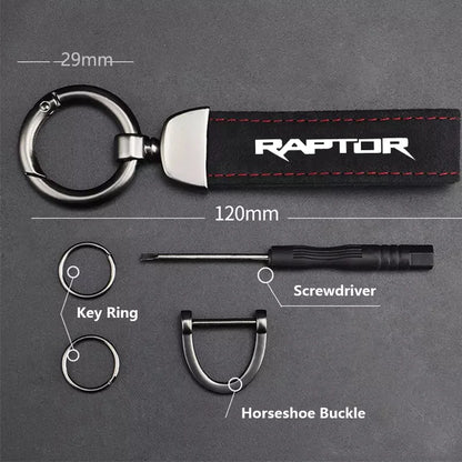 Raptor Leather Keychain