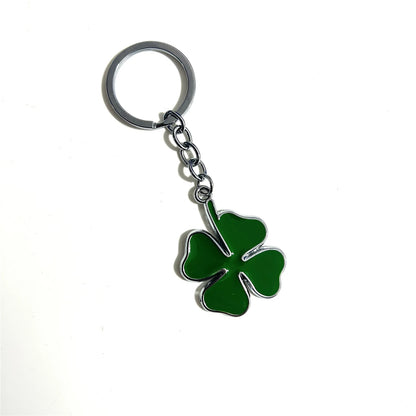 Green Four-Leaf Alloy Keychain
