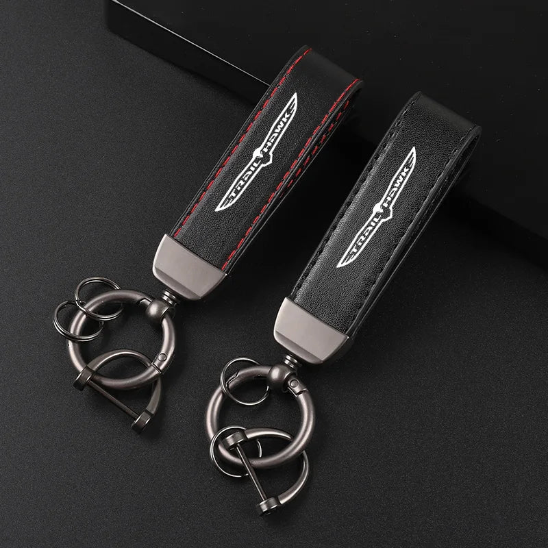Jeep Trailhawk Leather Keychain