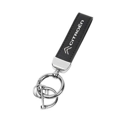 Citroën Leather & Carbon Fiber Keychain